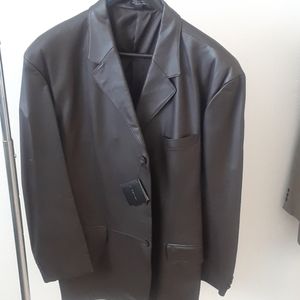 Brown Leather Blazer